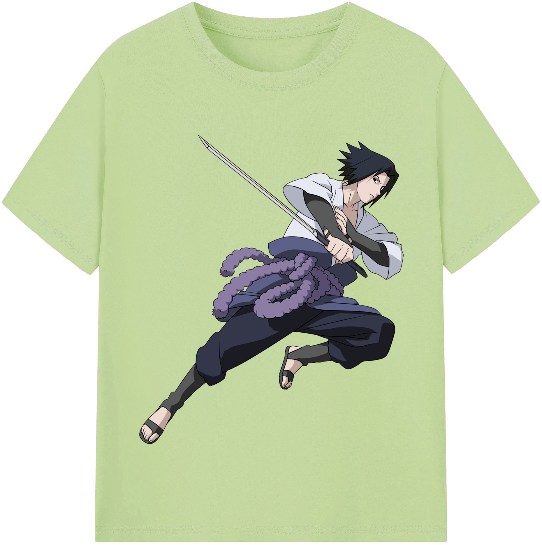 （画像用） NARUTO -ナルト- うちは サスケ Uchiha Sasuke 綿100％半袖Tシャツ（フロントプリント）